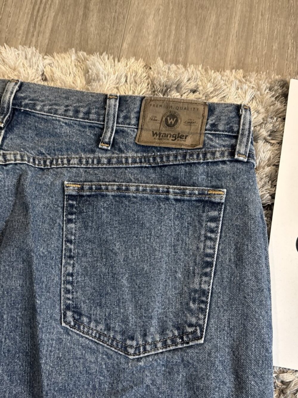 Wrangler Blue Denim Jeans Men S 44X30 Workwear And Casual Pants Retro Sz 44X30 - Picture 3 of 7